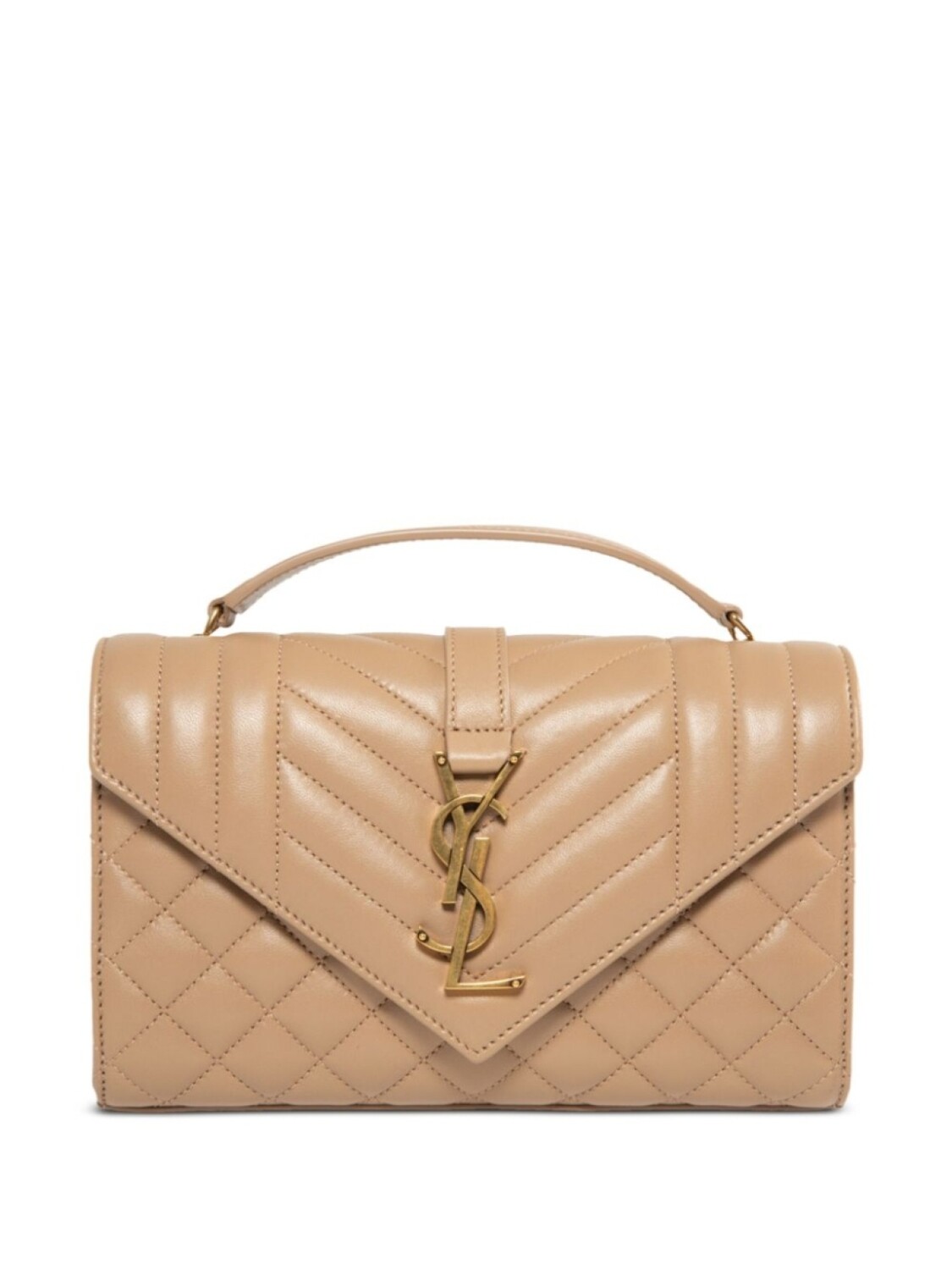 

Маленькая сумка-конверт Saint Laurent, нейтральный цвет