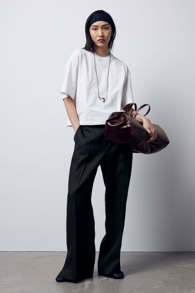 

Элегантные льняные брюки и другие истории H&M, черный