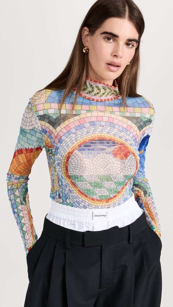 

Топ Casablanca Mosaic De Damas Printed Mesh