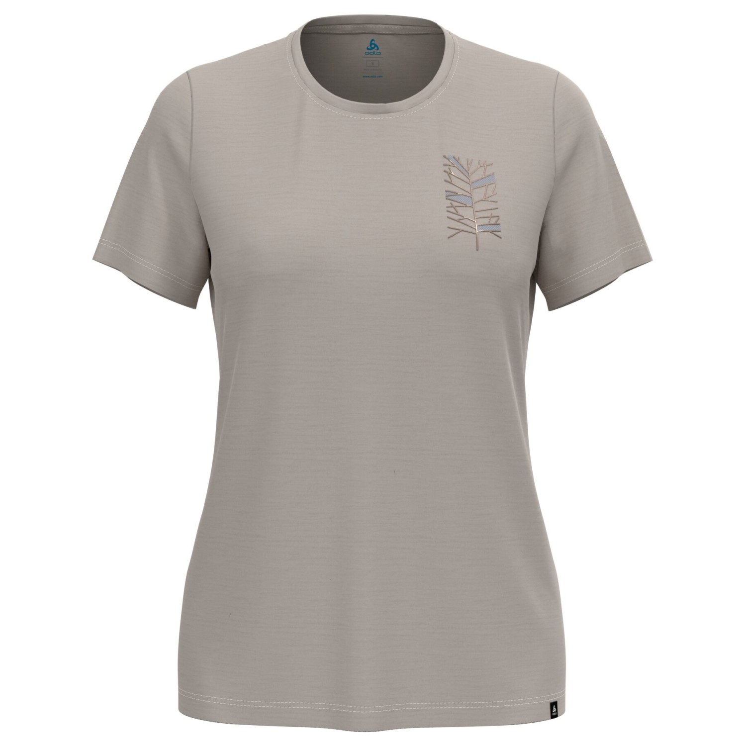 Рубашка из мериноса Odlo Women's Ascent Merino 160 Tree Crew Neck S/S, цвет Silver Cloud