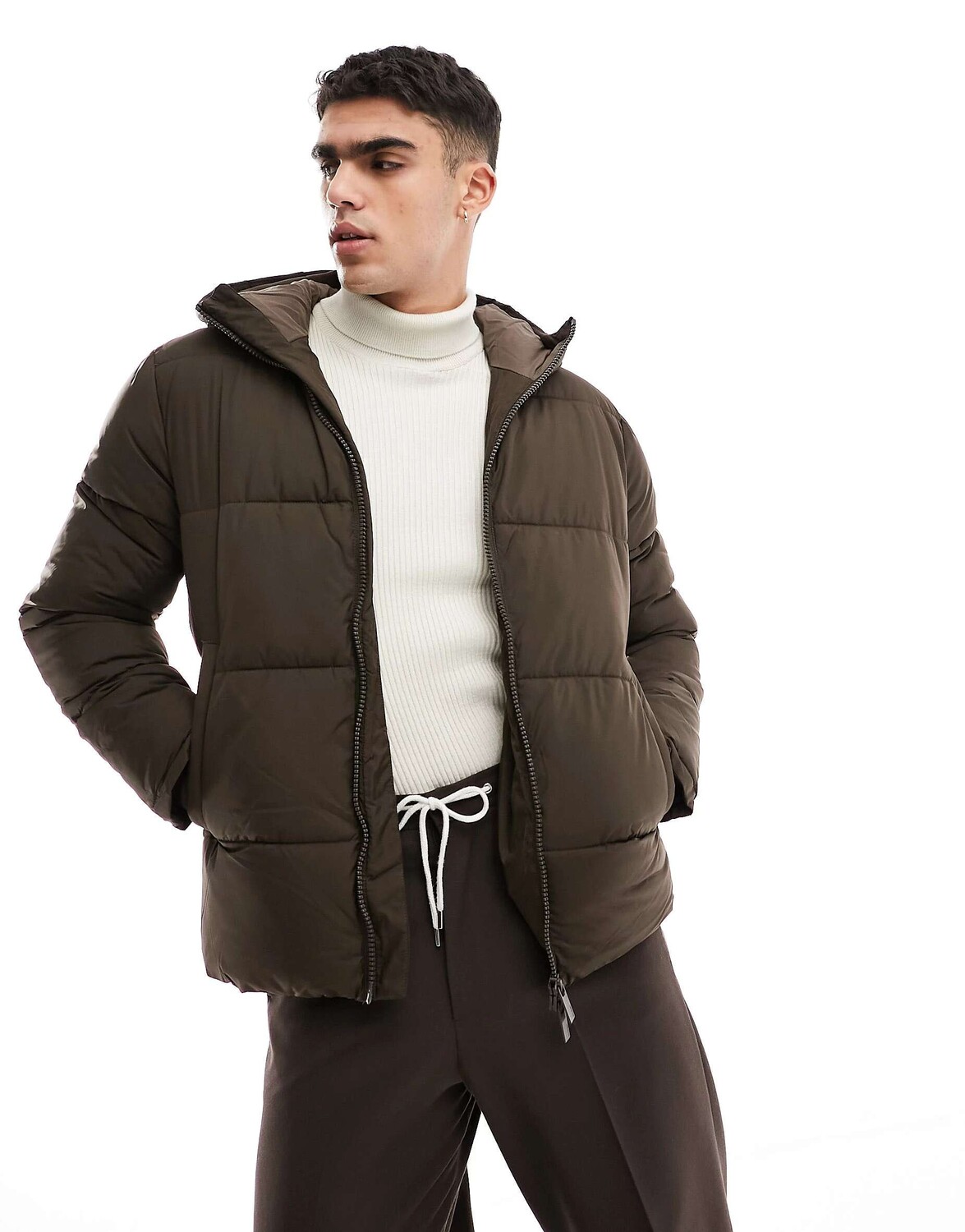 

Коричневая короткая куртка-пуховик Selected Homme