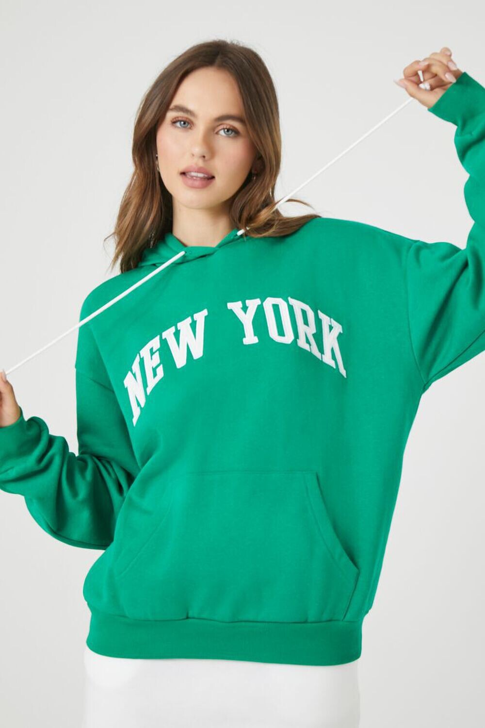 

Худи с графическим рисунком Нью-Йорк Forever 21, зеленый