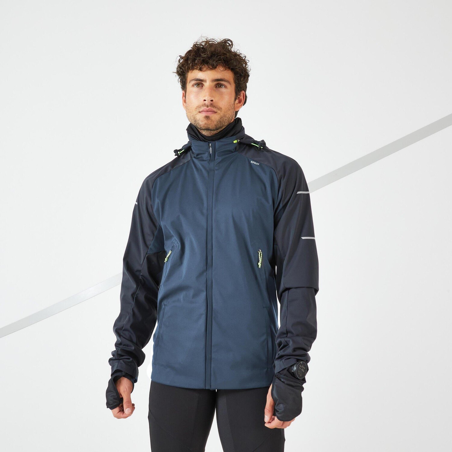 

Decathlon Kiprun Warm Regul Зимняя водоотталкивающая ветрозащитная куртка для бега, серый
