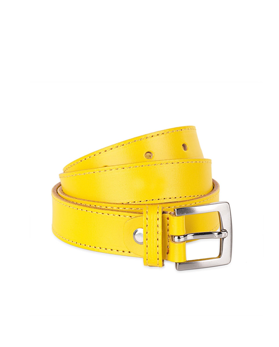 Женский желтый кожаный ремень Jaslen, желтый jifanpaul leather brand black belts luxury mens belts automatic buckle fashion belts for men business popular male two leather