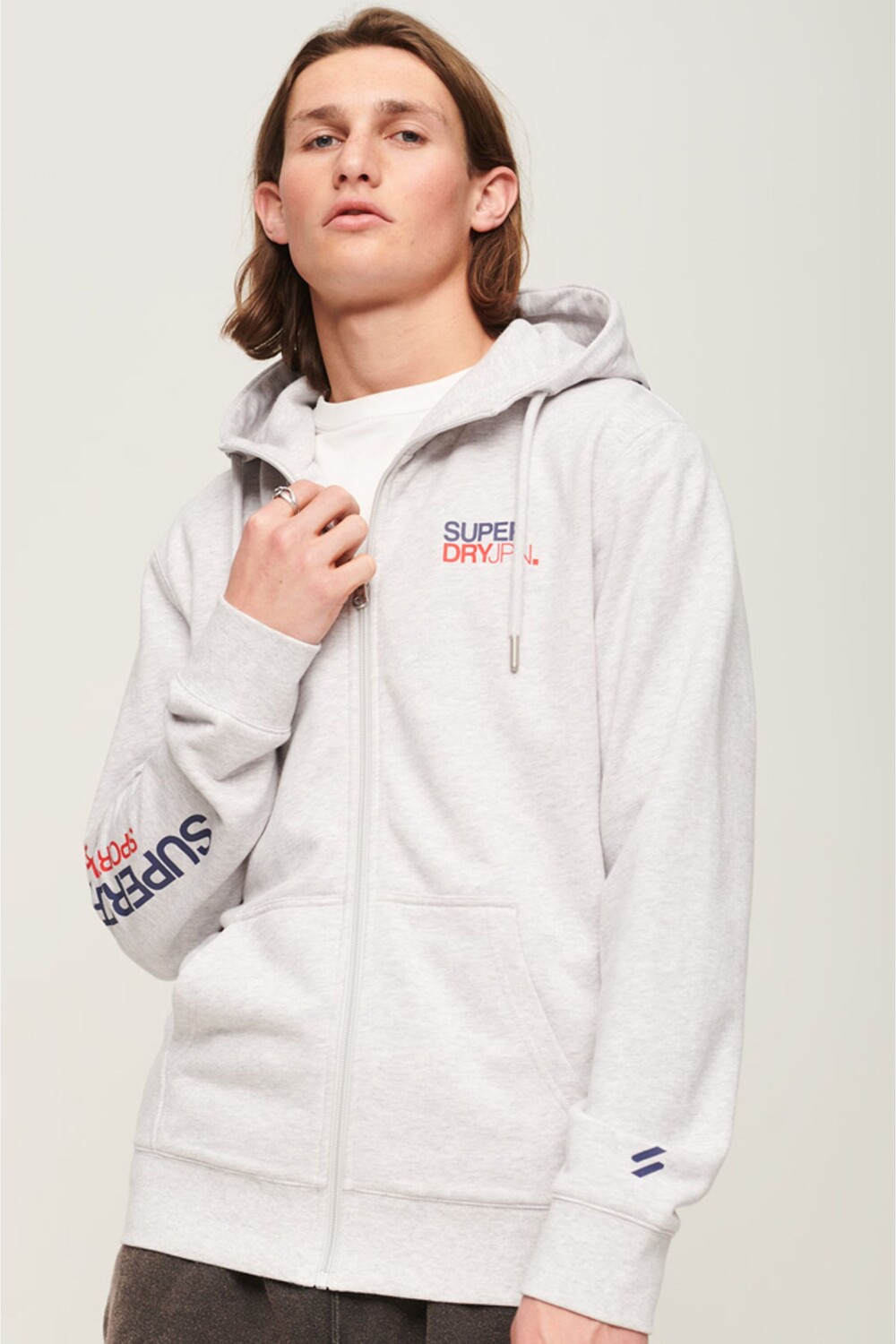 

Свободная толстовка Sportswear на молнии Superdry, серый
