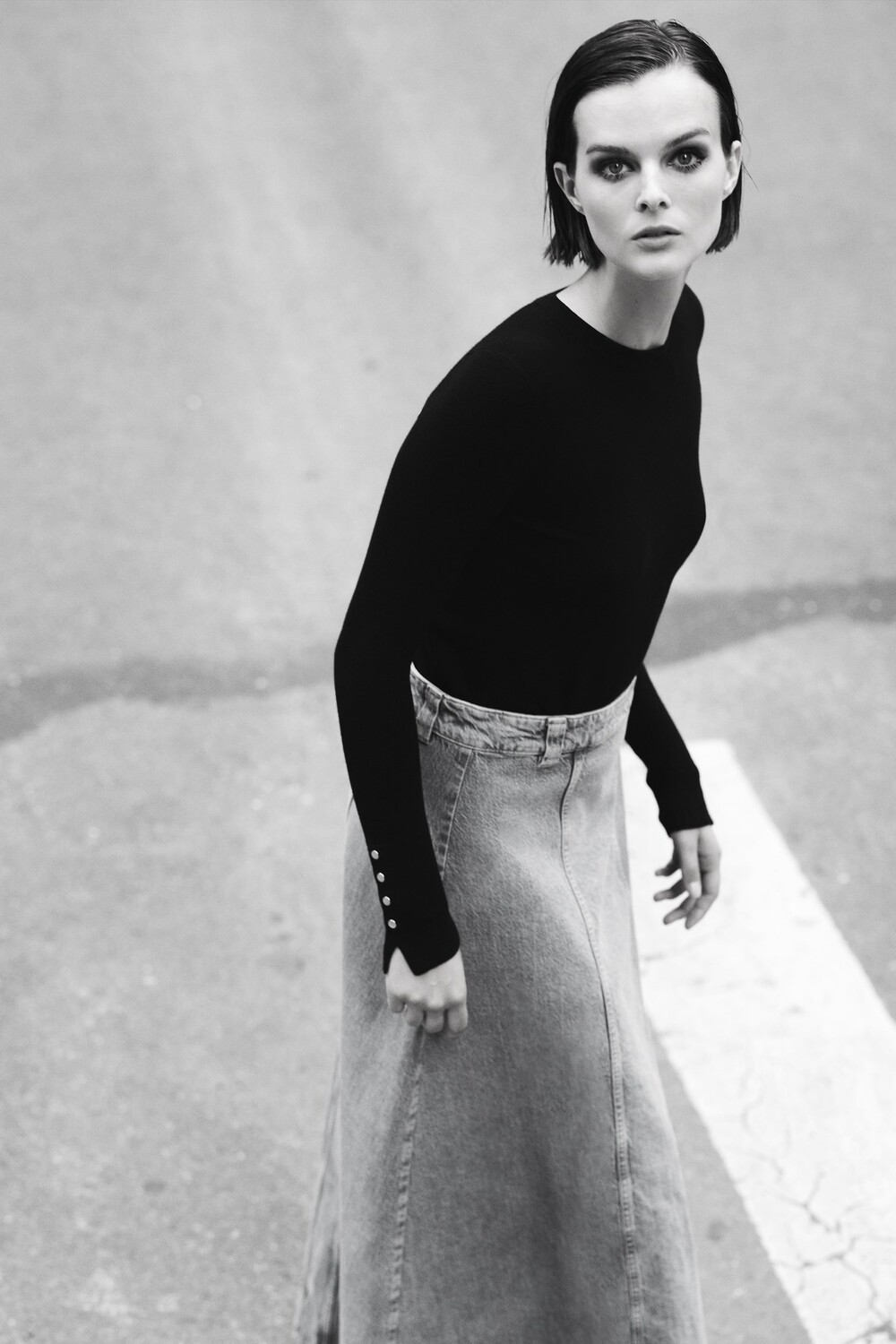 

Юбка из джинсовой кейпы z1975 Zara, средне-синий