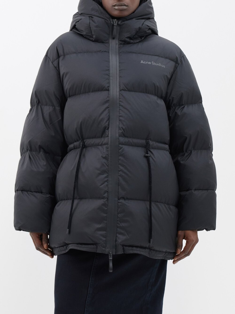 

Стеганый пуховик orsa оверсайз с капюшоном Acne Studios, черный