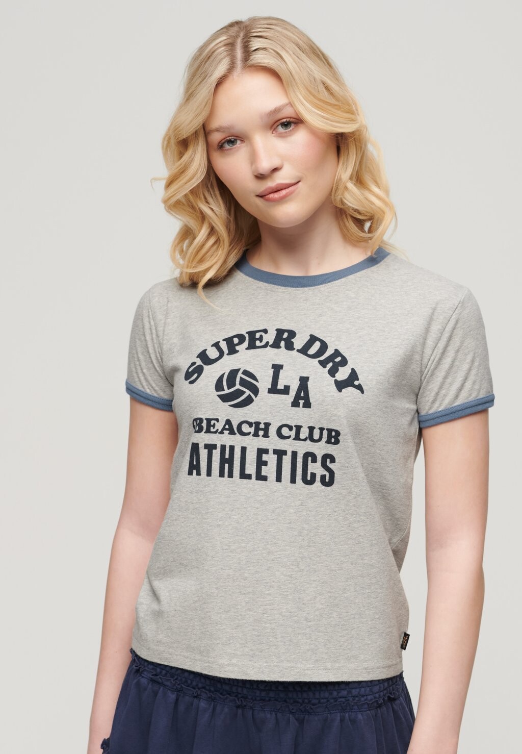

Футболка с принтом BEACH GRAPHIC RINGER Superdry, темно-серый