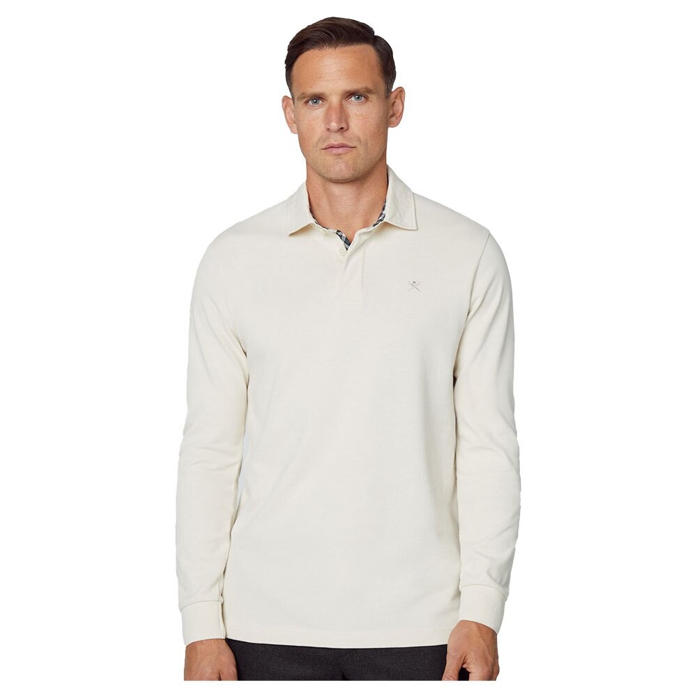 

Поло с длинным рукавом Hackett Trim Rubgy, бежевый