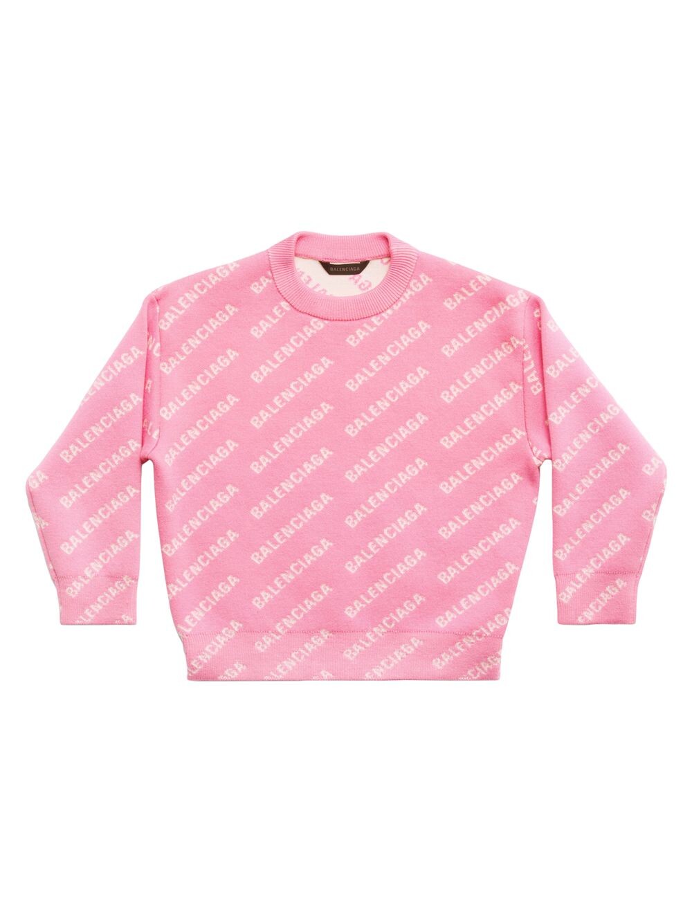 

Мини-свитер с логотипом Little Kid's и Kid's Mini Allover Balenciaga, розовый