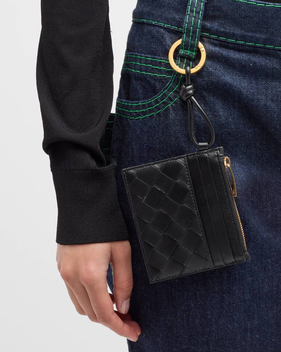

Кожаный держатель для карт на молнии Intrecciato Bottega Veneta