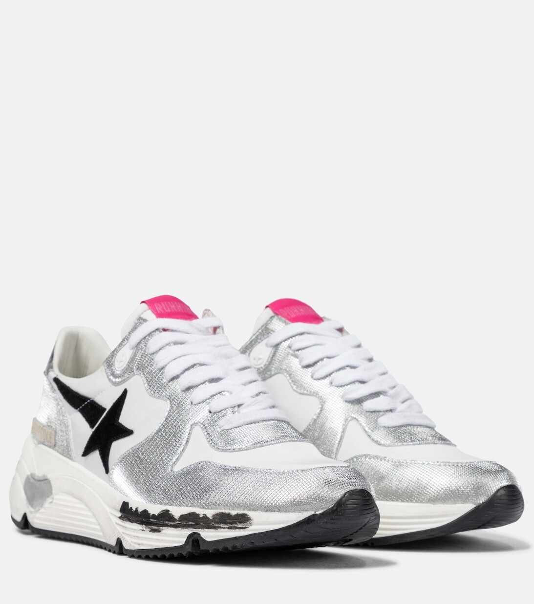 

Кроссовки Running Sole с замшевой отделкой Golden Goose, металлик