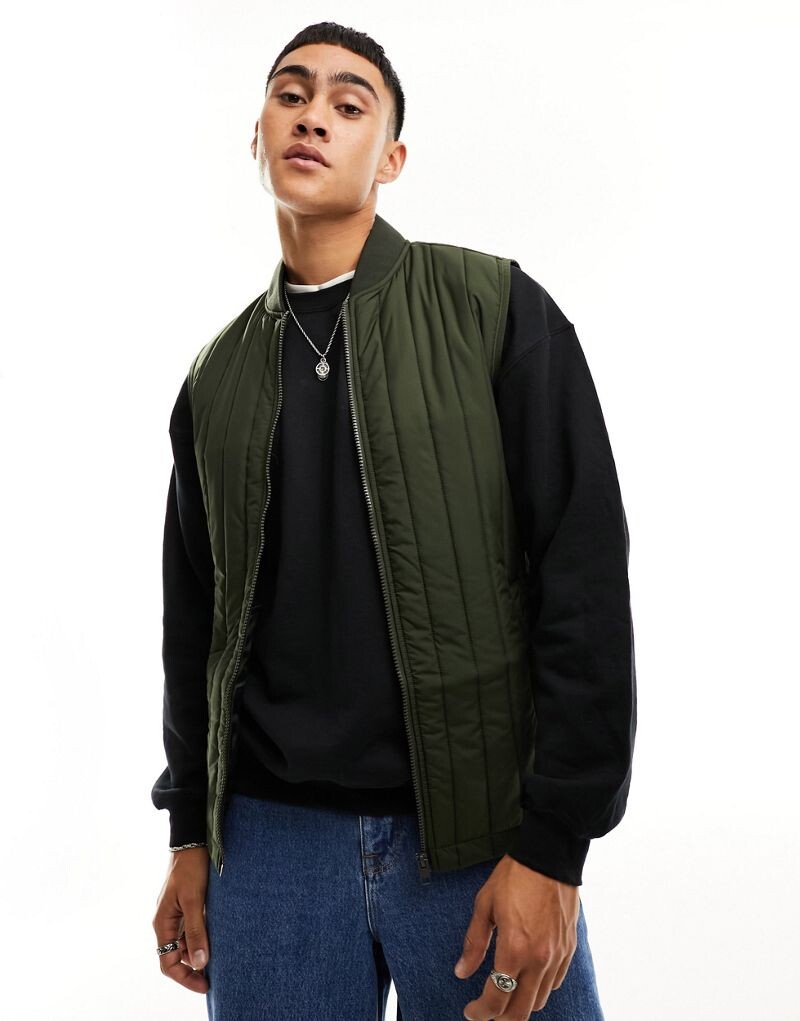Темно-зеленый стеганый жилет Jack & Jones Essentials