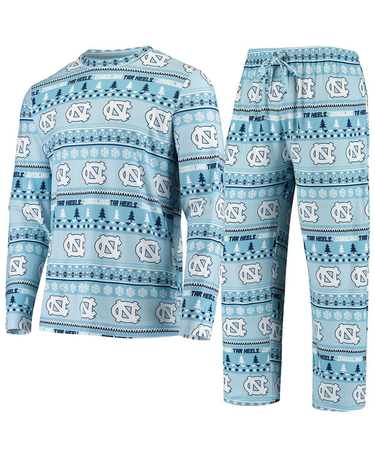 цена Мужской трикотажный свитер с длинными рукавами и брюками на каблуках в стиле Каролина, синий, штат Северная Каролина Concepts Sport
