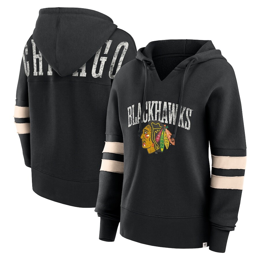 

Пуловер с капюшоном Fanatics Branded Chicago Blackhawks, черный