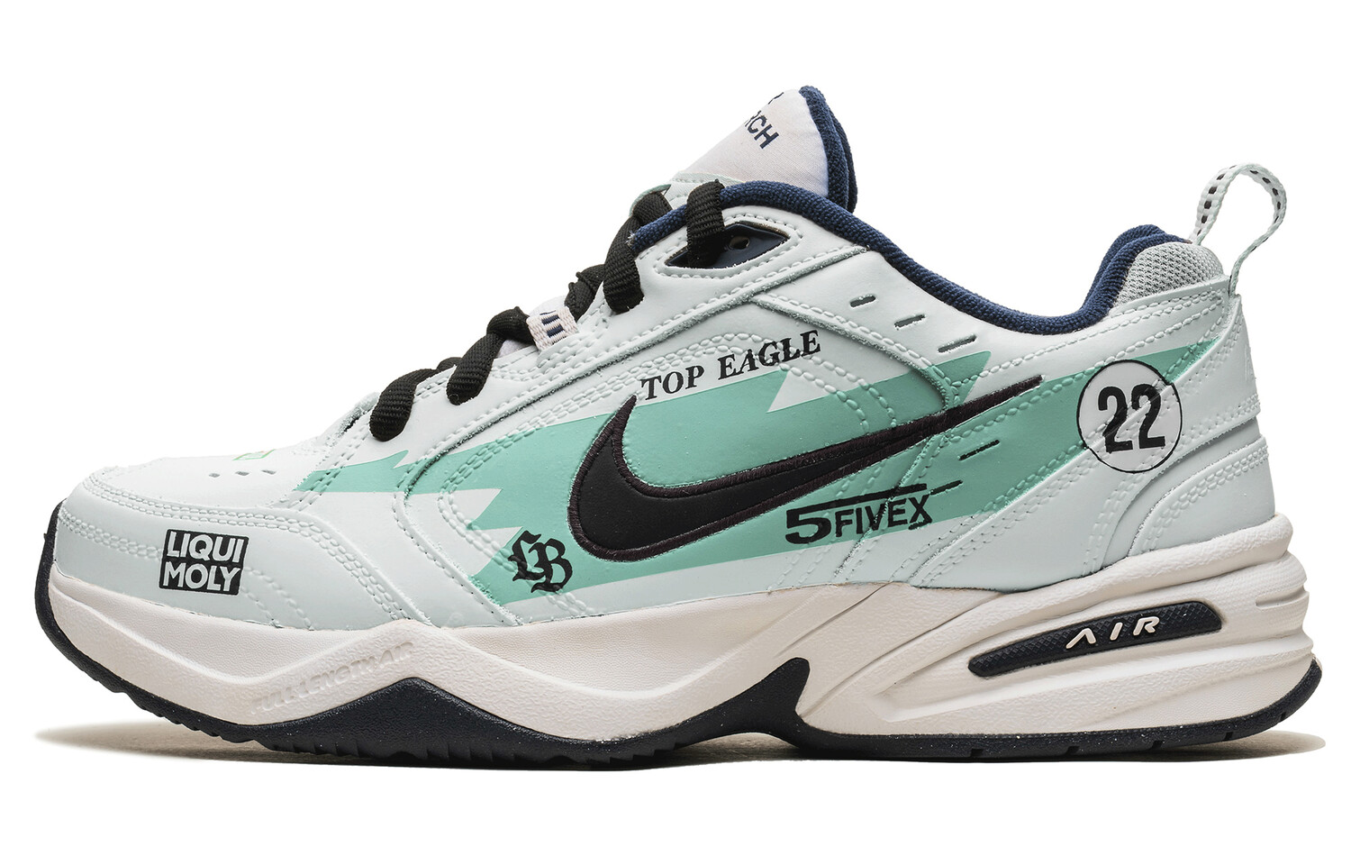 

Кроссовки Nike Air Monarch 4 Chunky Sneakers Unisex Low-top White/Turquoise, голубой, Синий, Кроссовки Nike Air Monarch 4 Chunky Sneakers Unisex Low-top White/Turquoise, голубой