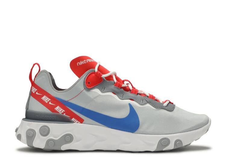 

Кроссовки Nike REACT ELEMENT 55 'GREY ROYAL RED', серый
