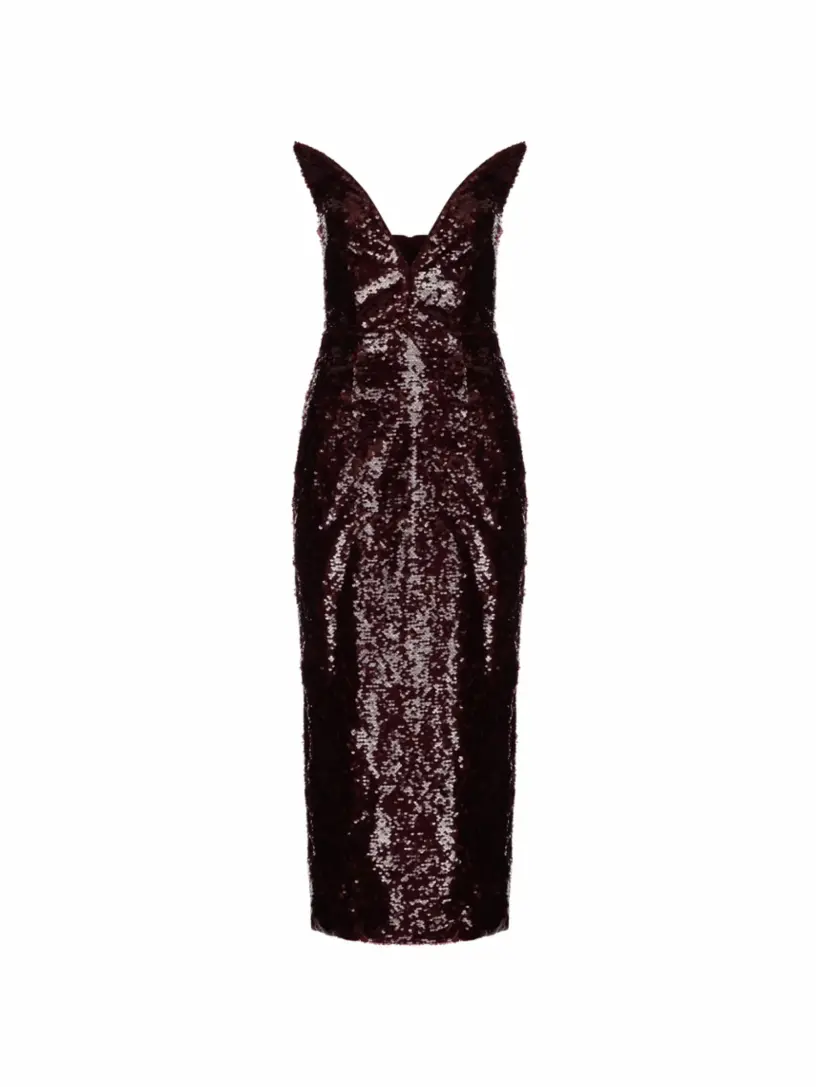 

Платье миди с пайетками Roland Mouret, бордовый