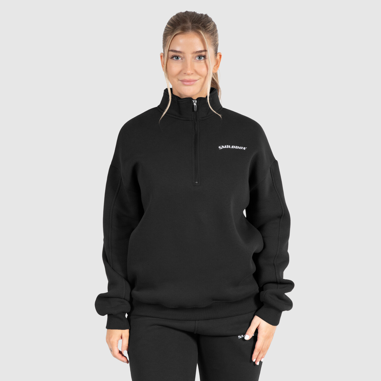 Толстовка SMILODOX Half Zip Teresita, черный