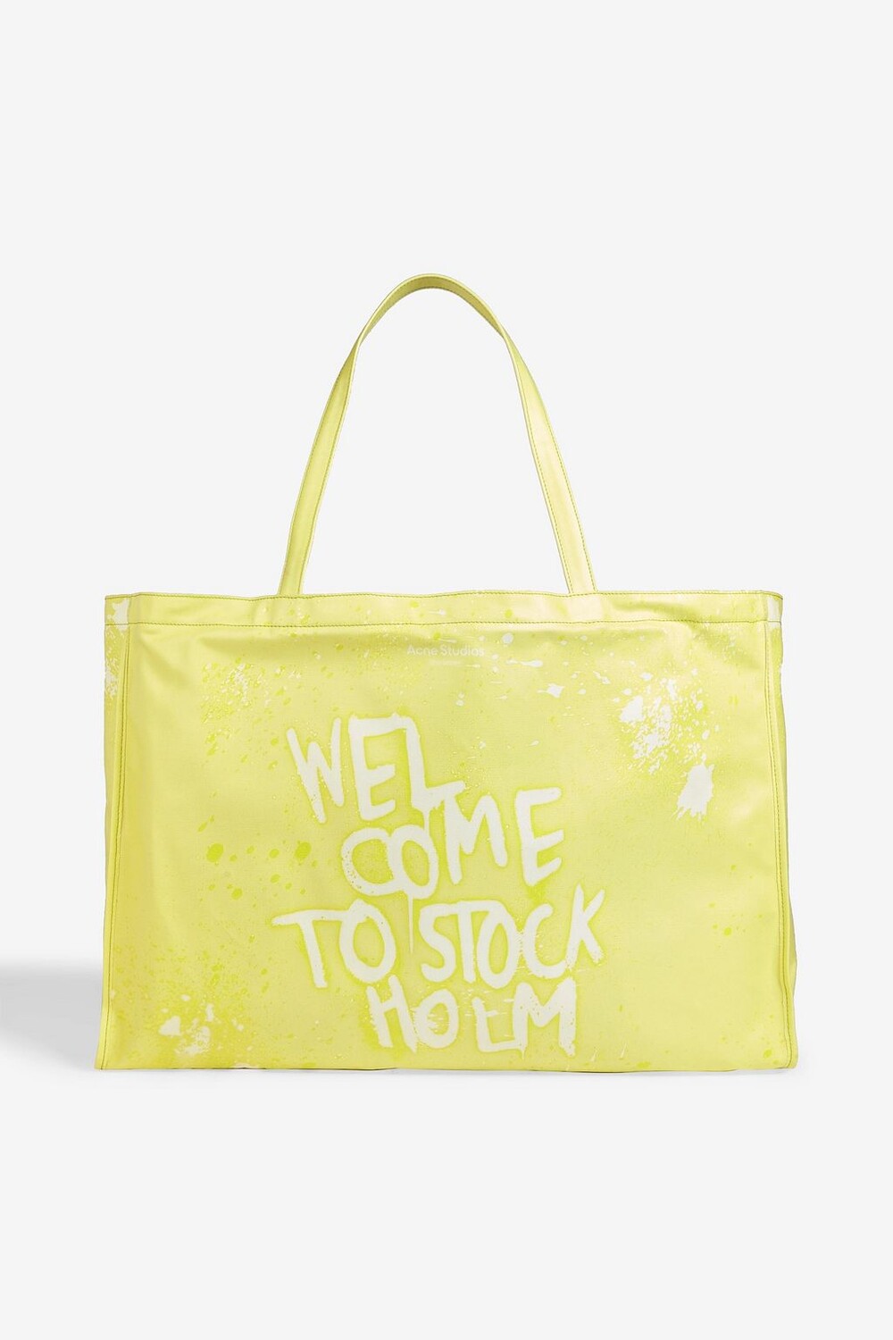 

Сумка-тоут из холста с принтом и покрытием ACNE STUDIOS, зеленый