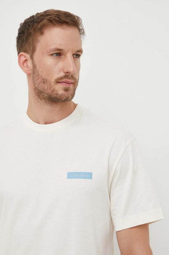 

Хлопковая футболка Calvin Klein, бежевый
