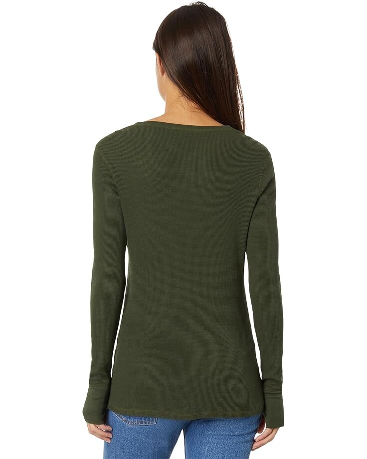 

Футболка Mod-o-doc Washed Cotton Modal Thermal Long Sleeve Crew Neck Tee, цвет Jeweled Forest