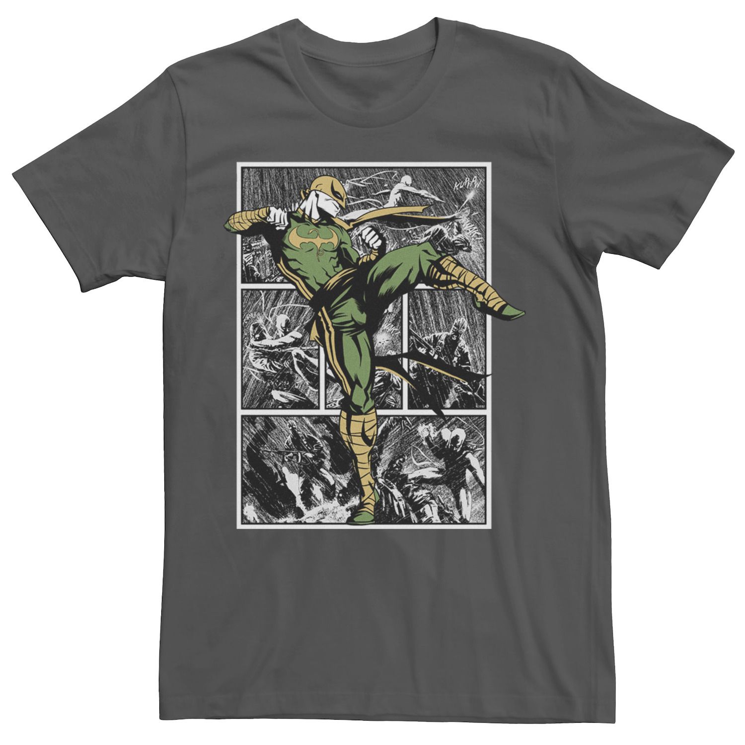Мужская футболка с рисунком Marvel Iron Fist Rain Battle printio футболка с полной запечаткой мужская iron fist
