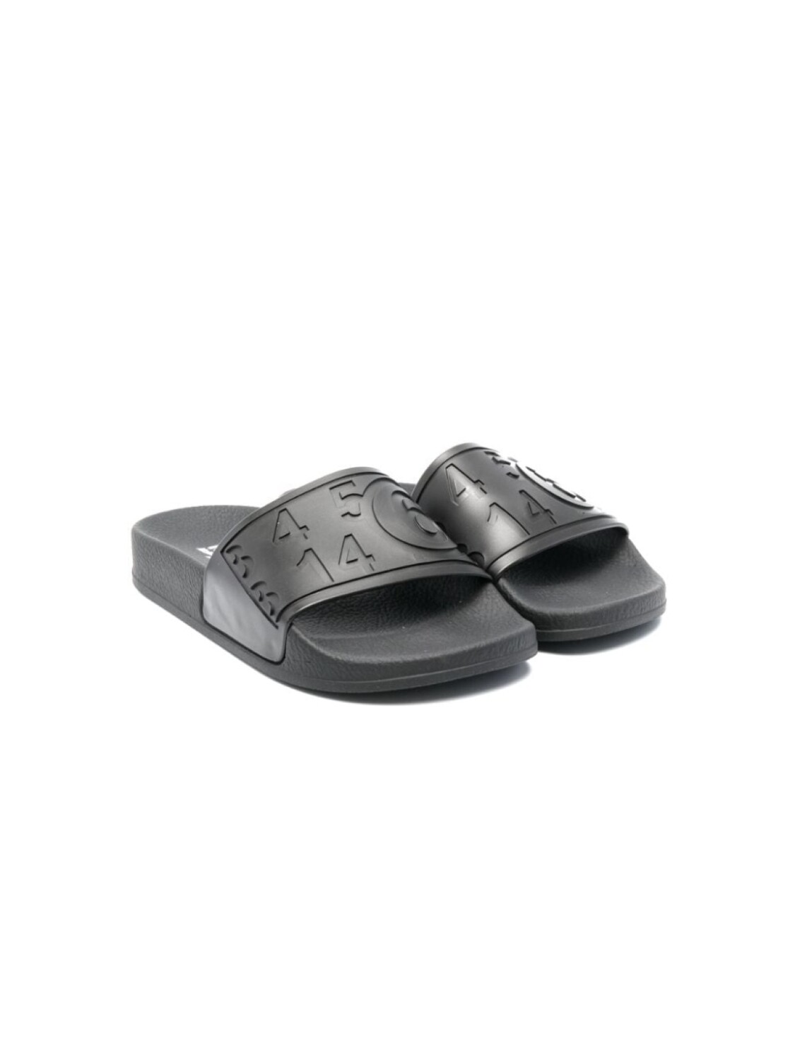 

MM6 Maison Margiela Kids шлепанцы с тисненым логотипом, черный