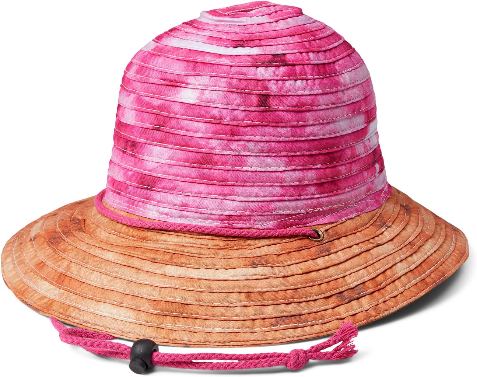 

Панама Badgley Mischka Woven Bucket Hat with Adjustable Drawcord, цвет Pink/Orange Tie-Dye