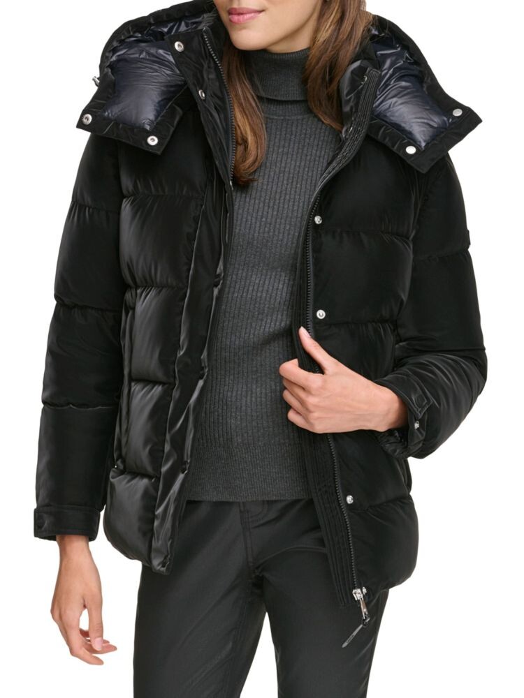 

Пуховик с капюшоном Dkny, черный