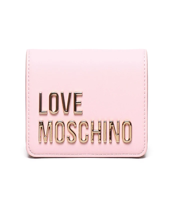 

Розовый кошелек из экокожи с отделениями для карт Love Moschino, розовый