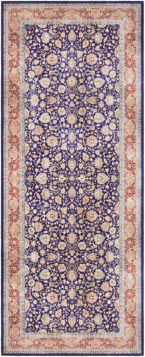

ELLE DECORATION Runner "Keshan Maschad", прямоугольный, восточный, восточный, короткий ворс, винтаж, гостиная, спальня 80х200 см, цвет navy