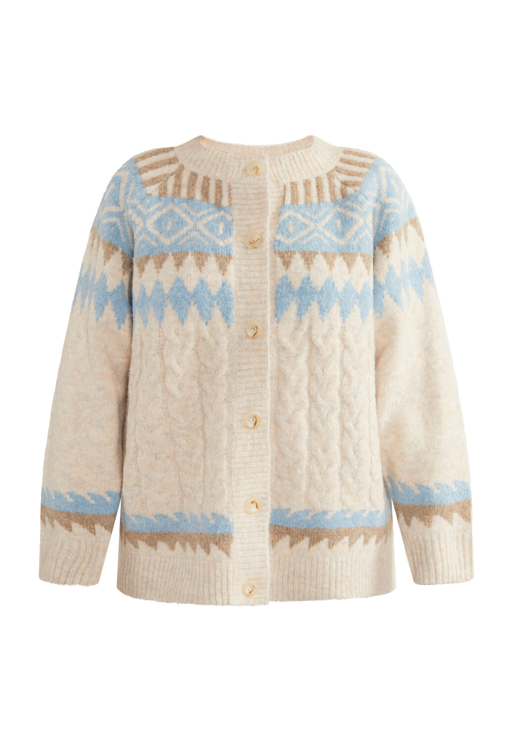 

Толстовка usha BLUE LABEL Strickjacke Mit Knöpfen, бежевый