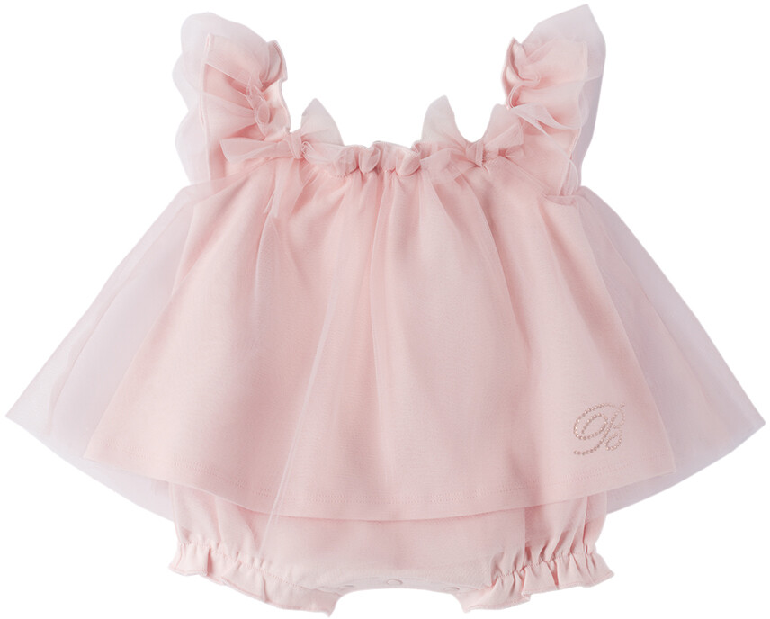 

Детское розовое многослойное боди Miss Blumarine