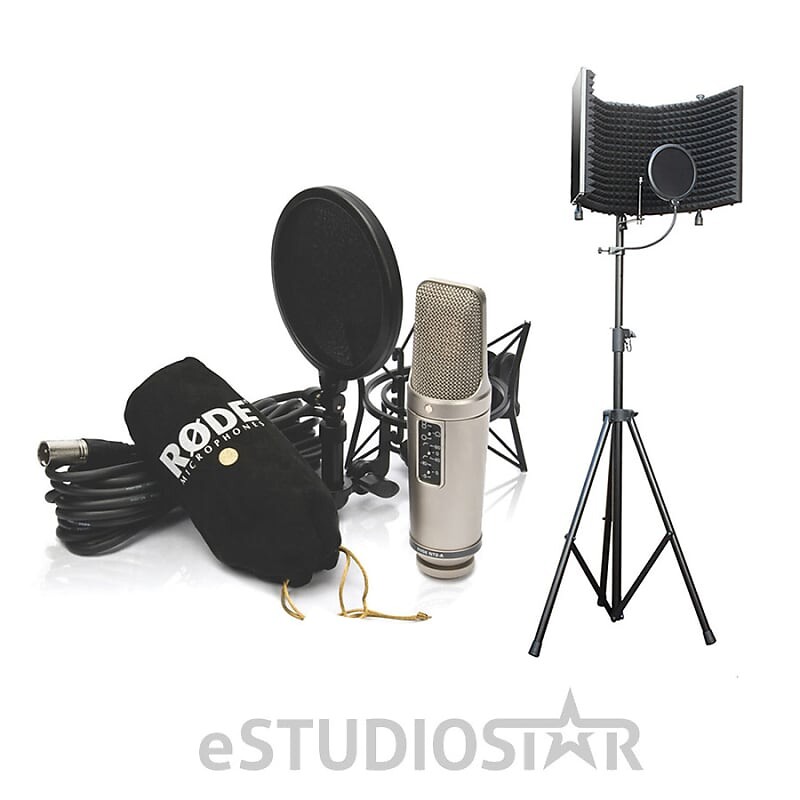 

Микрофон RODE NT2-A Studio Pack w/SF-101KIT Rec. Studio Mic Isolation Shield & Stand NEW