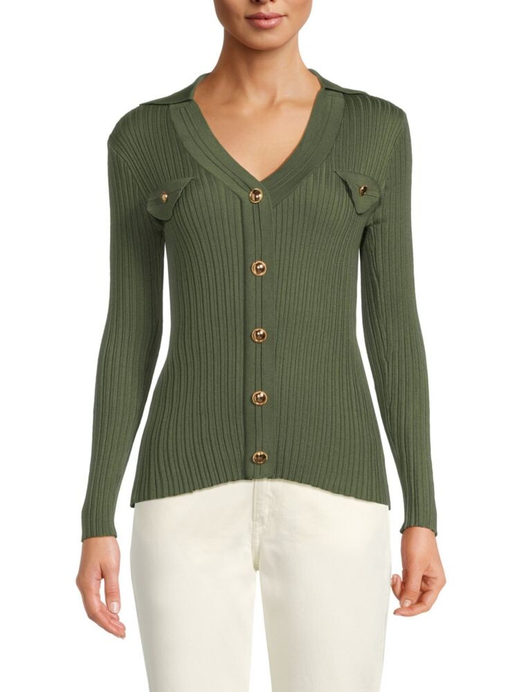 

Кардиган в рубчик с воротником Nanette Nanette Lepore, цвет Fern Green