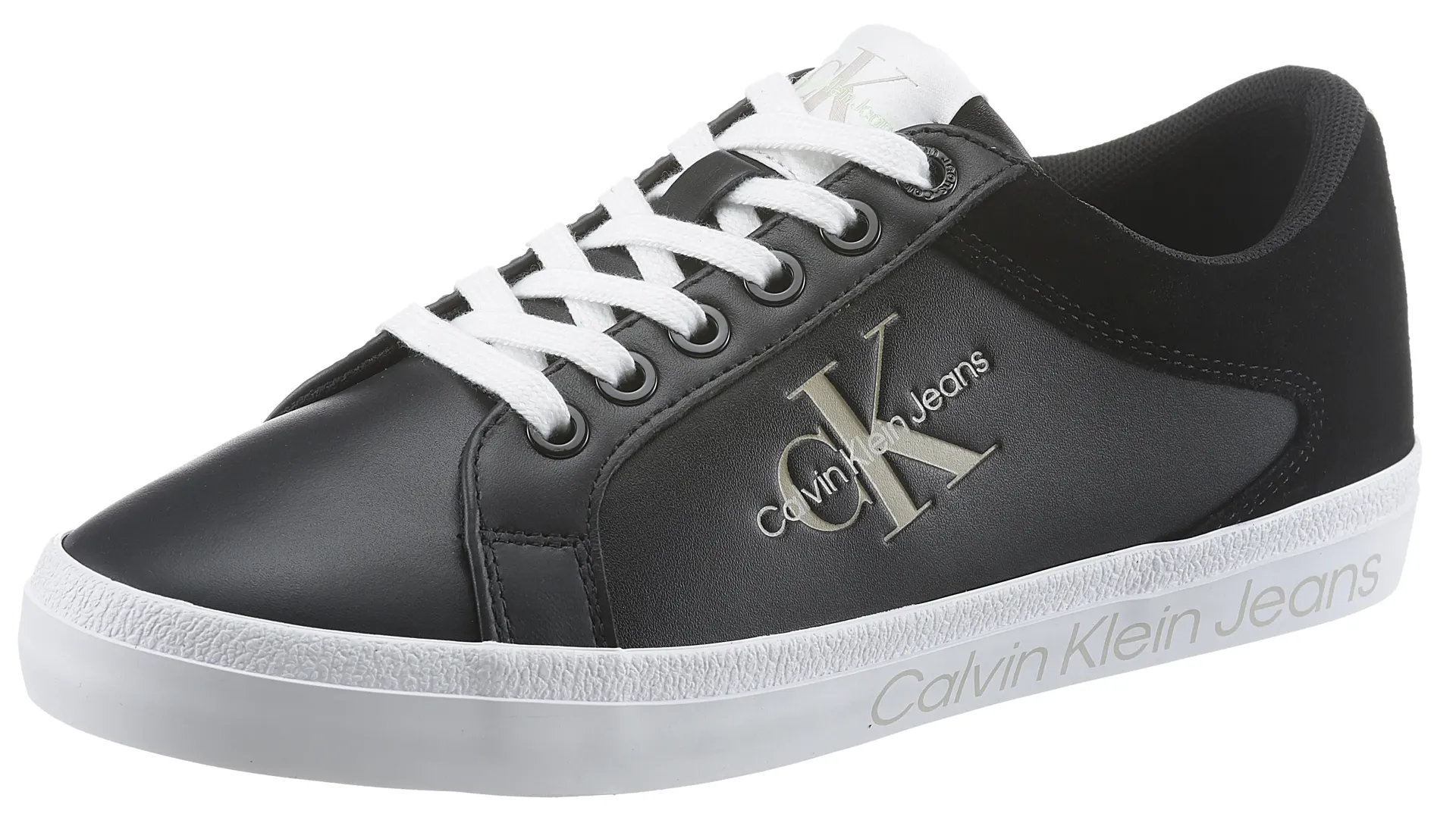 

Кроссовки на платформе Calvin Klein Jeans "SUSAN 9LS", надпись логотипа на подошве, повседневная обувь, полуботинки, туфли на шнуровке, черный