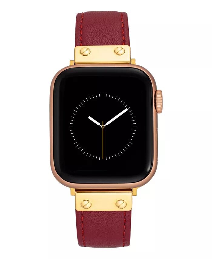 

Женский красный ремешок из натуральной кожи, совместимый с Apple Watch 42/44/45/Ultra/Ultra 2 Anne Klein, красный