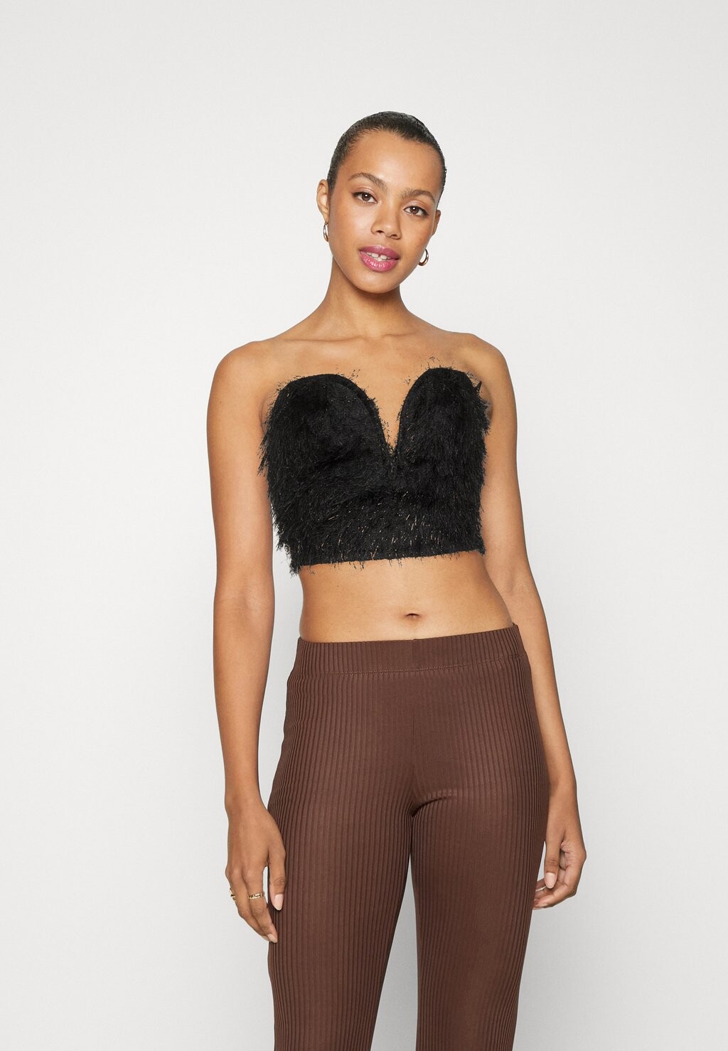 

Топ FLUFFY Gina Tricot, черный