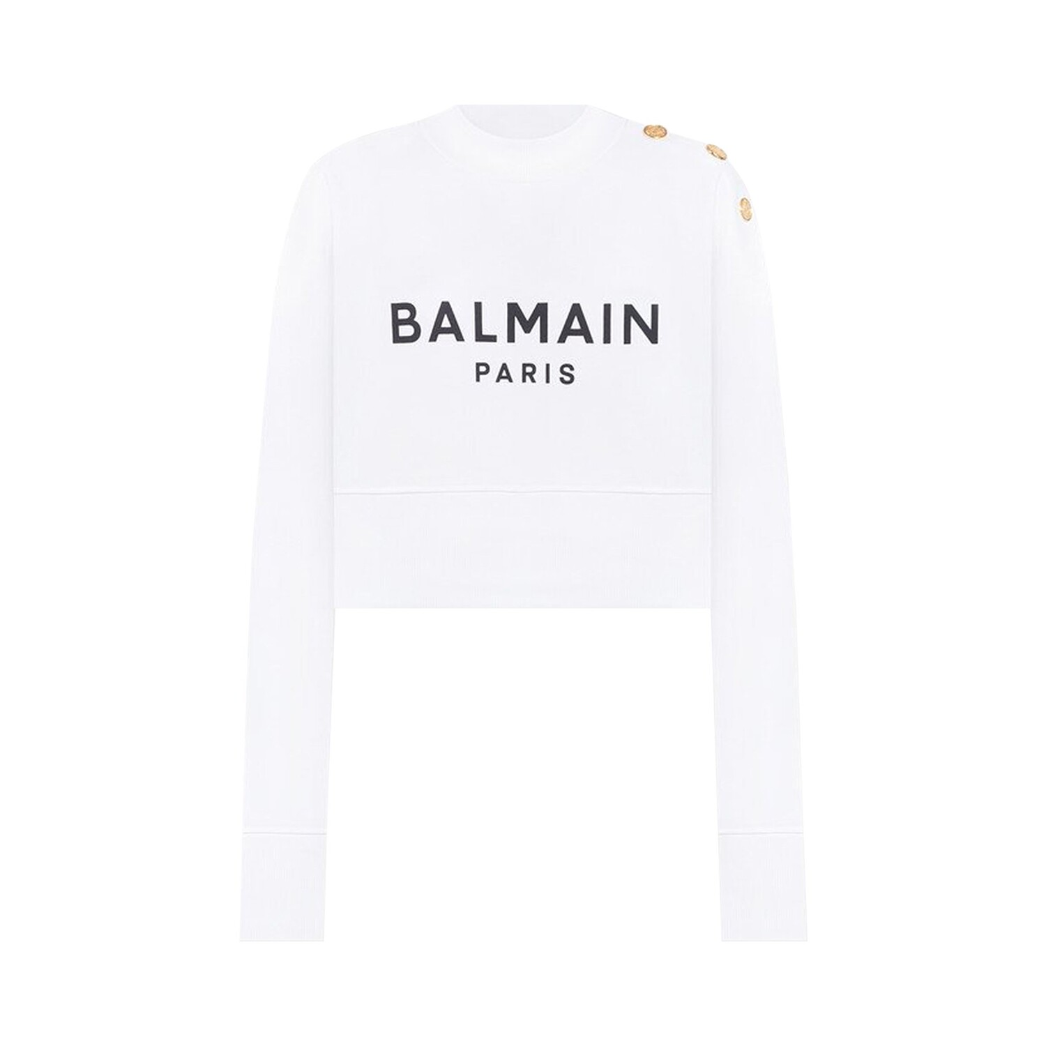 

Укороченный свитшот Balmain Белый/Черный