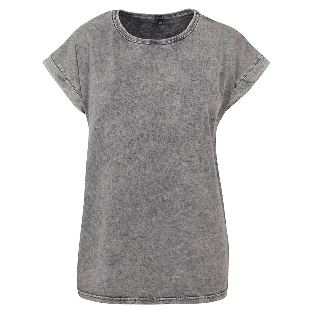

Футболка Build Your Brand Acid Washed Extended Shoulder Short Sleeve Crew Neck, серый