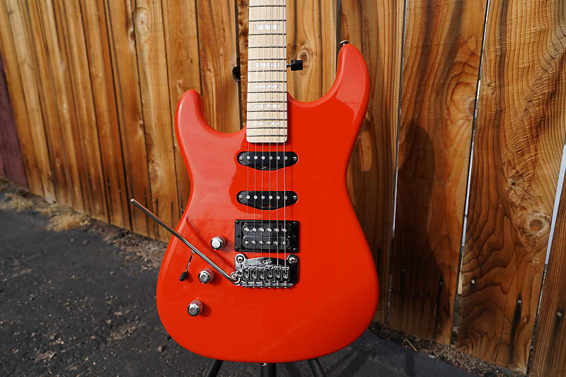Электрогитара G&L USA Legacy HSS RMC - Hugger Orange Bound w/Blocks Left Handed 6-String Electric Guitar w/ Black Tolex Case