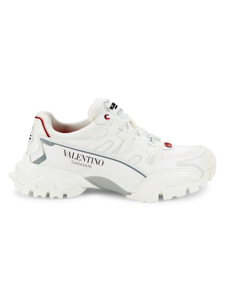 

Массивные кроссовки из кожи и сетки с логотипом Valentino Garavani, цвет Bianco