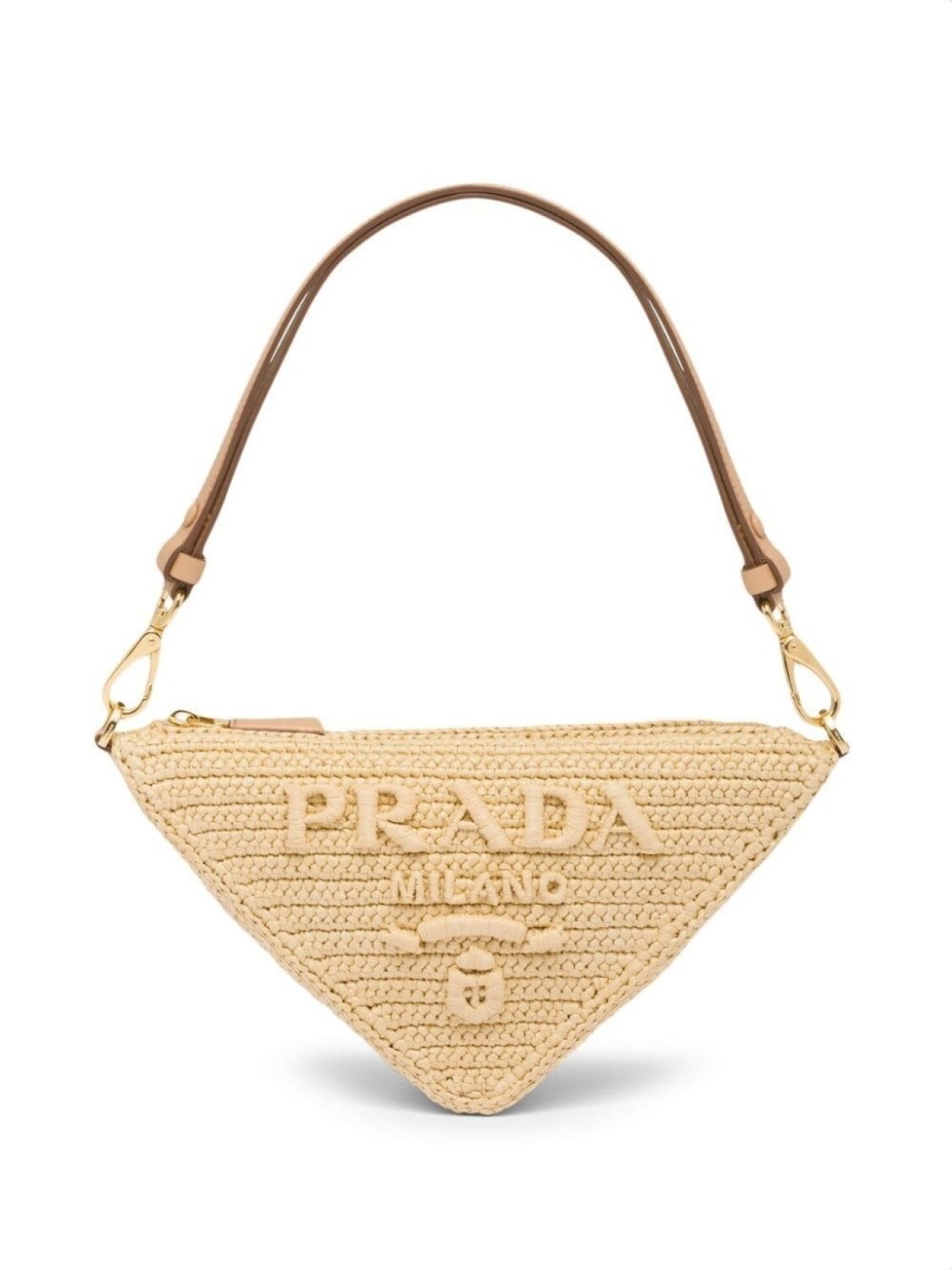 

Prada мини-сумка из рафии, серый