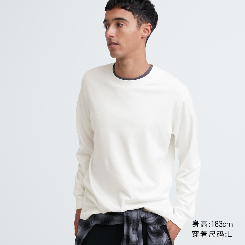 

Свитшот Uniqlo унисекс с круглым вырезом, белый