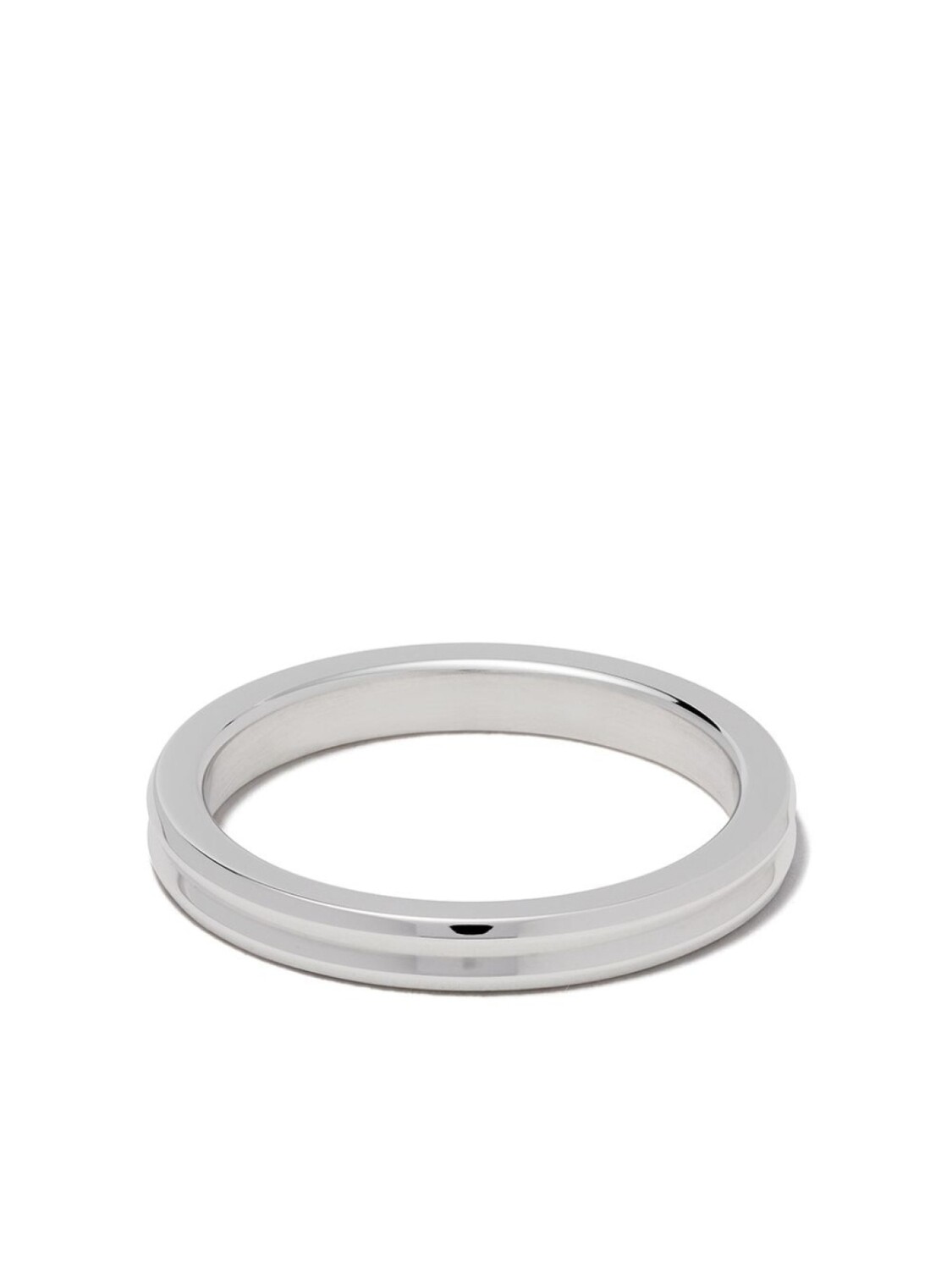 

Кольцо Horizontal Guilloche из белого золота Le Gramme, серебряный