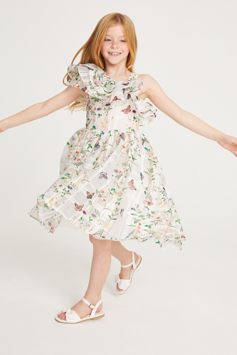

Белое цветочное платье с эффектом выгорания Baker by Ted Baker, белый