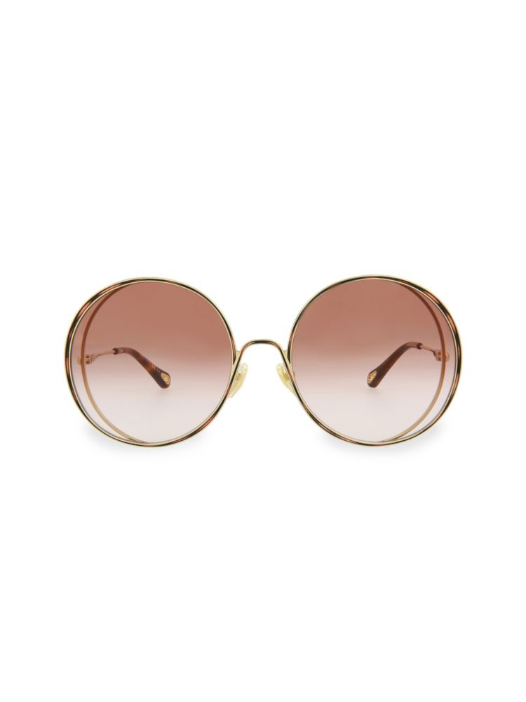 Круглые солнцезащитные очки 61MM Chloé, коричневый