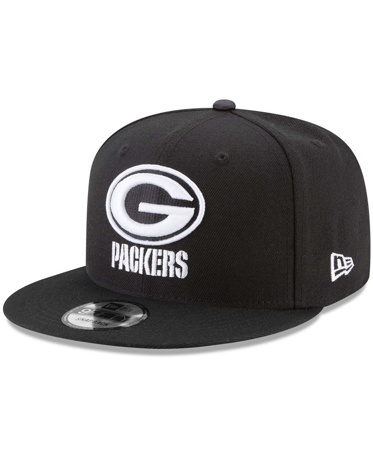 

Мужская черная регулируемая кепка Green Bay Packers B-Dub 9Fifty New Era