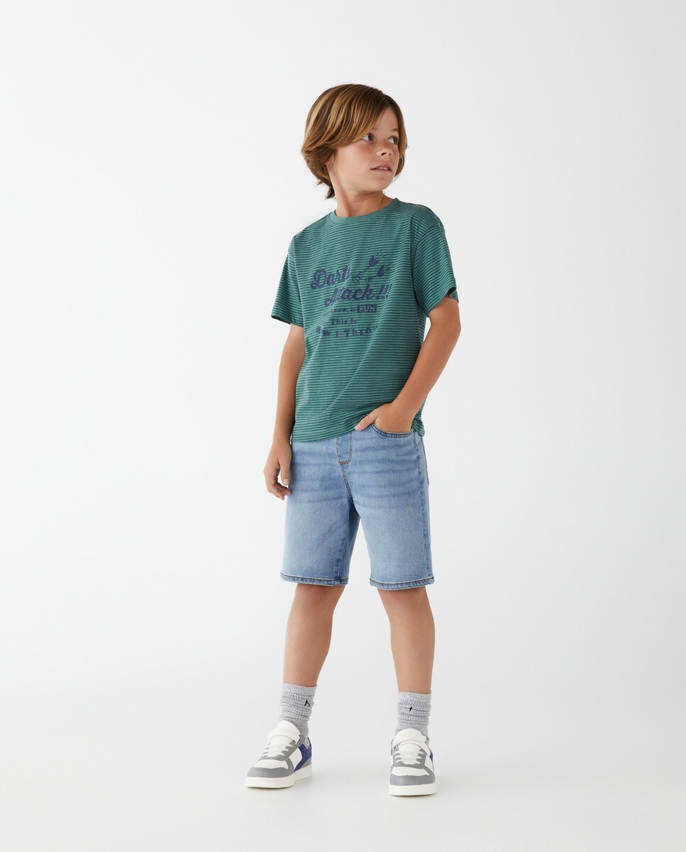 

Джинсовые шорты для мальчика на резинке на талии. Kids El Corte Inglés, синий